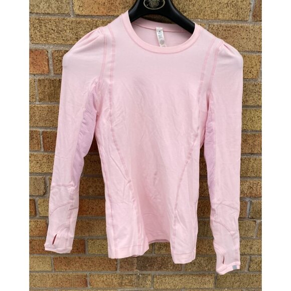 LULULEMON Swiftly Long Sleeve Hip Length Pink Peony Size 2 - Picture 1 of 6